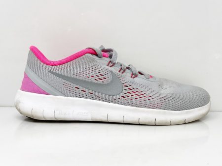 Nike Girls Free RN 833993-001 Gray Running Shoes Sneakers Size 5.5Y For Cheap