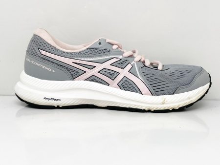 Asics Womens Gel Contend 7 1012A911 Gray Running Shoes Sneakers Size 8 For Discount