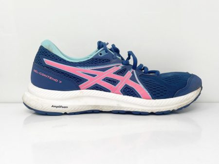 Asics Womens Gel Contend 7 1012B228 Blue Running Shoes Sneakers Size 8 Fashion